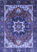 Machine Washable Oriental Blue Industrial Rug, wshurb1151blu