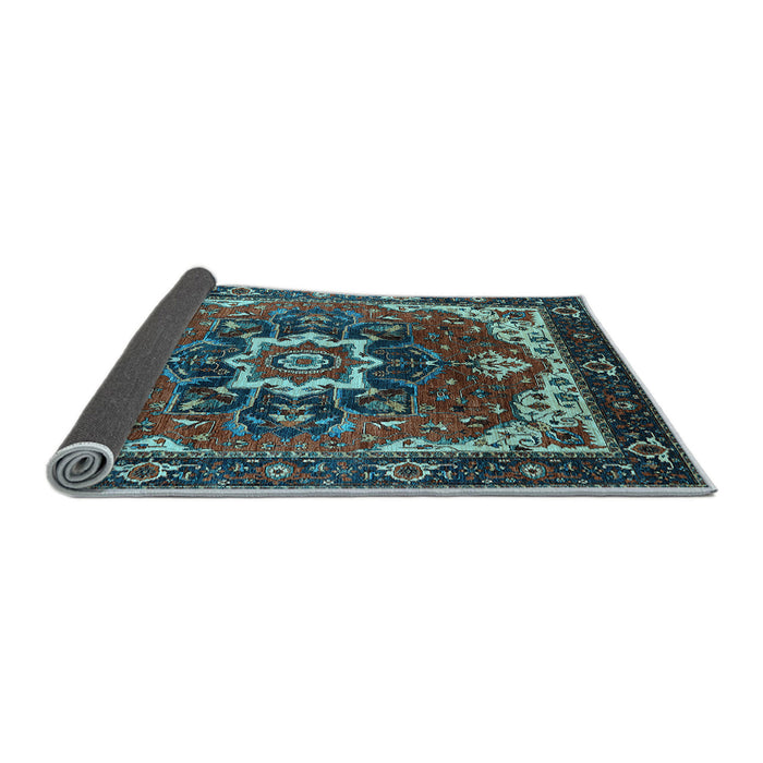Sideview of Oriental Light Blue Industrial Rug, urb1151lblu