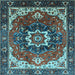 Square Oriental Light Blue Industrial Rug, urb1151lblu