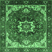 Square Oriental Emerald Green Industrial Rug, urb1151emgrn