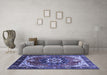 Machine Washable Oriental Blue Industrial Rug in a Living Room, wshurb1151blu