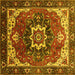 Square Oriental Yellow Industrial Rug, urb1151yw