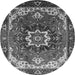 Round Oriental Gray Industrial Rug, urb1151gry