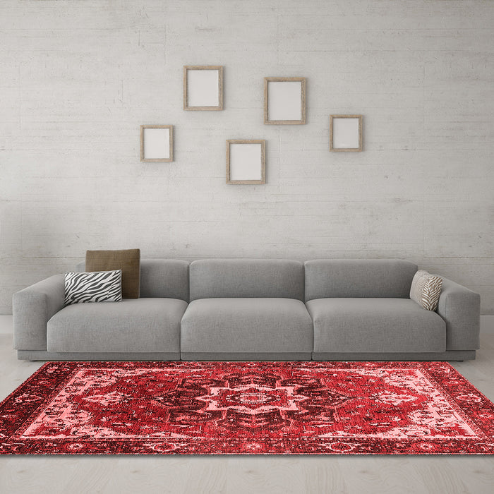 Industrial Red Washable Rugs