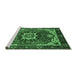 Sideview of Machine Washable Oriental Emerald Green Industrial Area Rugs, wshurb1151emgrn