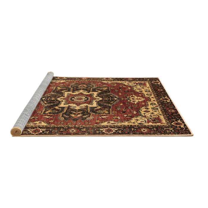 Sideview of Machine Washable Oriental Brown Industrial Rug, wshurb1151brn