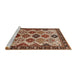 Sideview of Machine Washable Industrial Modern Saffron Red Rug, wshurb1152