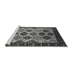 Sideview of Machine Washable Oriental Gray Industrial Rug, wshurb1152gry