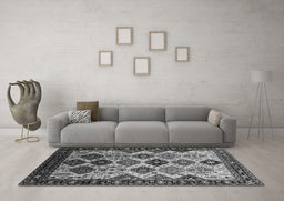 Machine Washable Oriental Gray Industrial Rug in a Living Room,, wshurb1152gry