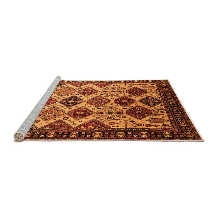 Sideview of Machine Washable Oriental Orange Industrial Area Rugs, wshurb1152org