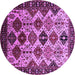 Round Oriental Purple Industrial Rug, urb1152pur