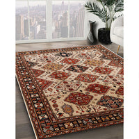 Mid-Century Modern Saffron Red Oriental Rug, urb1152