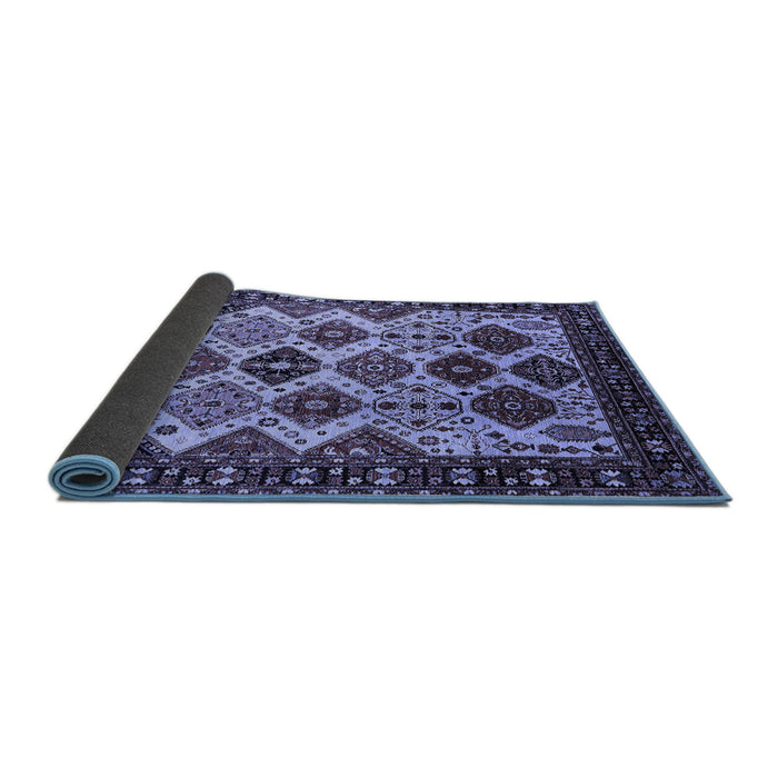 Sideview of Oriental Blue Industrial Rug, urb1152blu