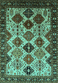 Oriental Turquoise Industrial Rug, urb1152turq