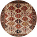 Round Machine Washable Industrial Modern Saffron Red Rug, wshurb1152