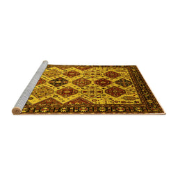 Sideview of Machine Washable Oriental Yellow Industrial Rug, wshurb1152yw