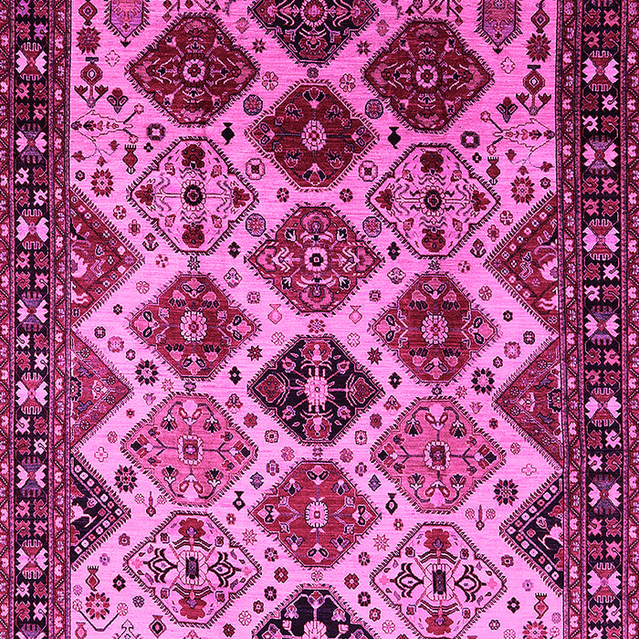 Machine Washable Oriental Pink Industrial Rug, wshurb1152pnk