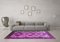 Machine Washable Oriental Purple Industrial Rug, wshurb1152pur