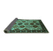 Sideview of Oriental Turquoise Industrial Rug, urb1152turq