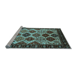 Sideview of Machine Washable Oriental Light Blue Industrial Rug, wshurb1152lblu