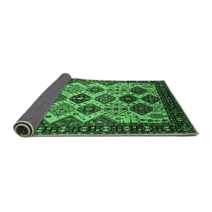 Sideview of Oriental Emerald Green Industrial Rug, urb1152emgrn