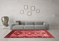 Machine Washable Oriental Red Industrial Rug, wshurb1152red