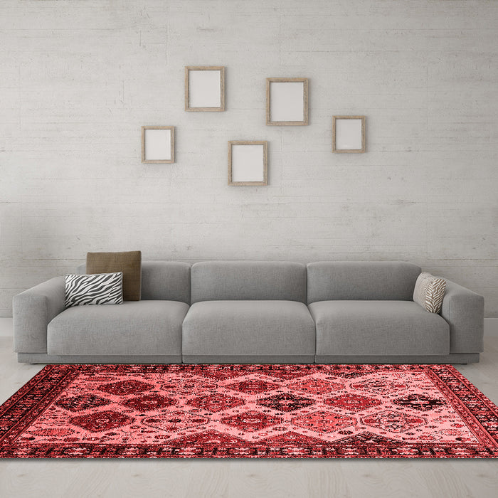 Industrial Red Washable Rugs
