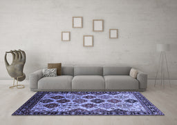Machine Washable Oriental Blue Industrial Rug in a Living Room, wshurb1152blu