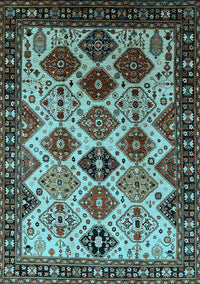 Oriental Light Blue Industrial Rug, urb1152lblu