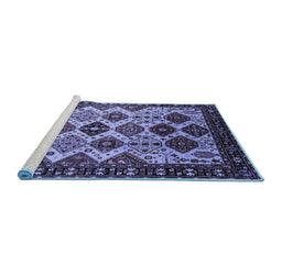 Sideview of Machine Washable Oriental Blue Industrial Rug, wshurb1152blu