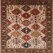 Square Mid-Century Modern Saffron Red Oriental Rug, urb1152