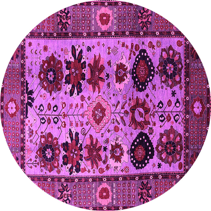 Round Machine Washable Oriental Pink Industrial Rug, wshurb1153pnk