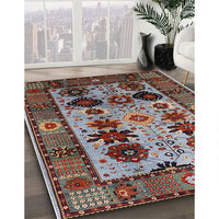 Mid-Century Modern Gunmetal Gray Oriental Rug, urb1153