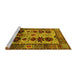 Sideview of Machine Washable Oriental Yellow Industrial Rug, wshurb1153yw