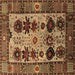 Square Oriental Brown Industrial Rug, urb1153brn