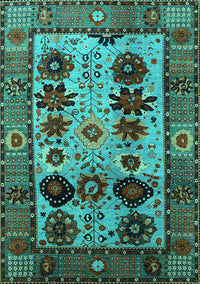 Oriental Turquoise Industrial Rug, urb1153turq