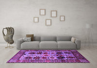 Machine Washable Oriental Purple Industrial Rug, wshurb1153pur