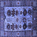 Square Machine Washable Oriental Blue Industrial Rug, wshurb1153blu