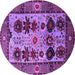 Round Oriental Purple Industrial Rug, urb1153pur