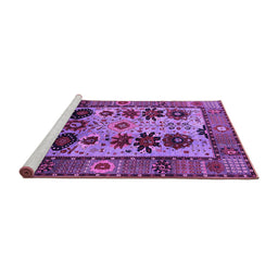 Sideview of Machine Washable Oriental Purple Industrial Area Rugs, wshurb1153pur