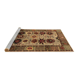 Sideview of Machine Washable Oriental Brown Industrial Rug, wshurb1153brn