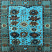 Square Oriental Light Blue Industrial Rug, urb1153lblu