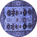 Round Oriental Blue Industrial Rug, urb1153blu