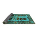 Sideview of Oriental Turquoise Industrial Rug, urb1153turq