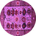 Round Oriental Pink Industrial Rug, urb1153pnk