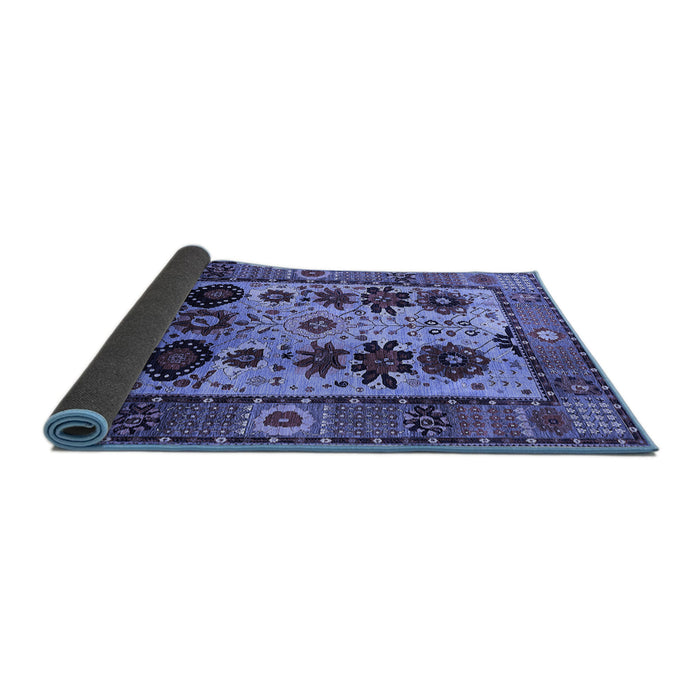 Sideview of Oriental Blue Industrial Rug, urb1153blu
