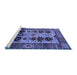 Sideview of Machine Washable Oriental Blue Industrial Rug, wshurb1153blu