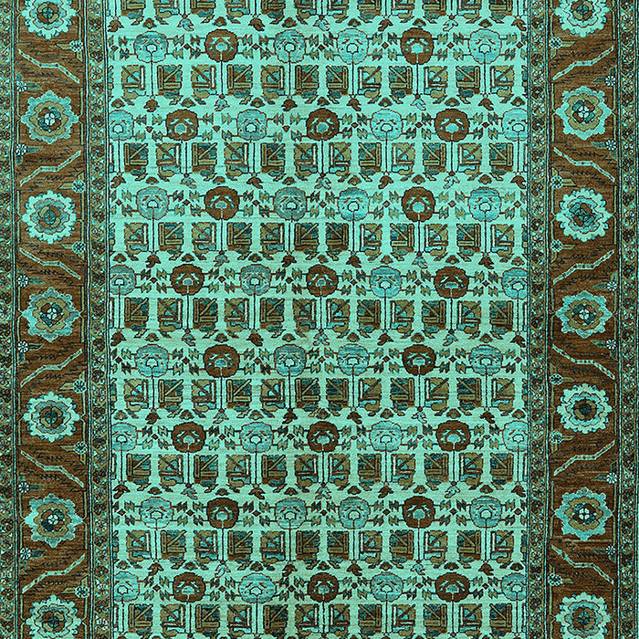 Machine Washable Oriental Turquoise Industrial Area Rugs, wshurb1154turq