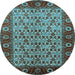 Round Oriental Light Blue Industrial Rug, urb1154lblu