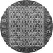 Round Oriental Gray Industrial Rug, urb1154gry